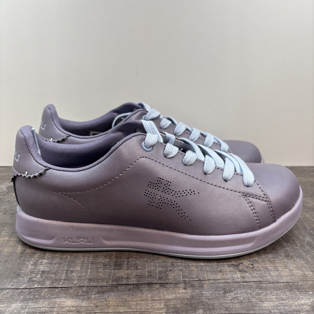 KURU Roam Women's 7.5 Classic Court Leather Sneaker Lilac Shimmer/Blue Fog